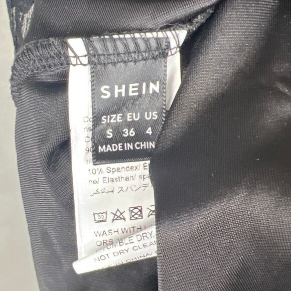 Shein Gothic  Contrast Lace Split Sleeve Cold Shoulder Mesh Dress Size S - Picture 6 of 8